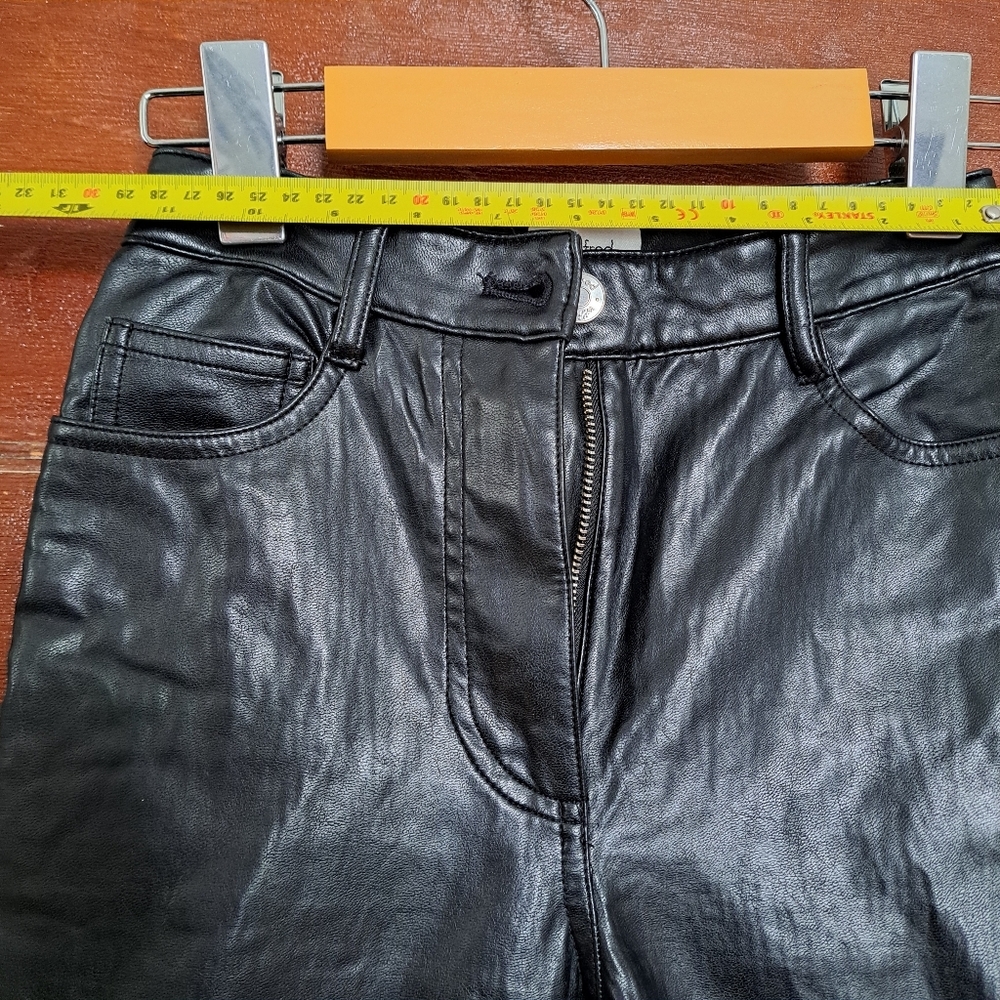Wilfred Aritzia Black Faux Leather Pants | Size 00 | High Rise Straight Leg - Picture 6 of 10